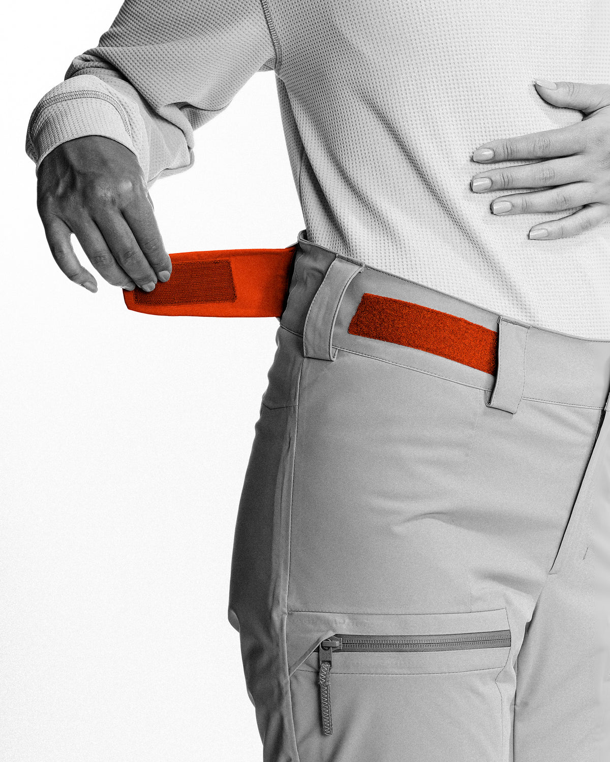 Adjustable waistband with belt loops